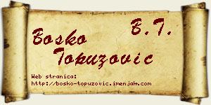 Boško Topuzović vizit kartica